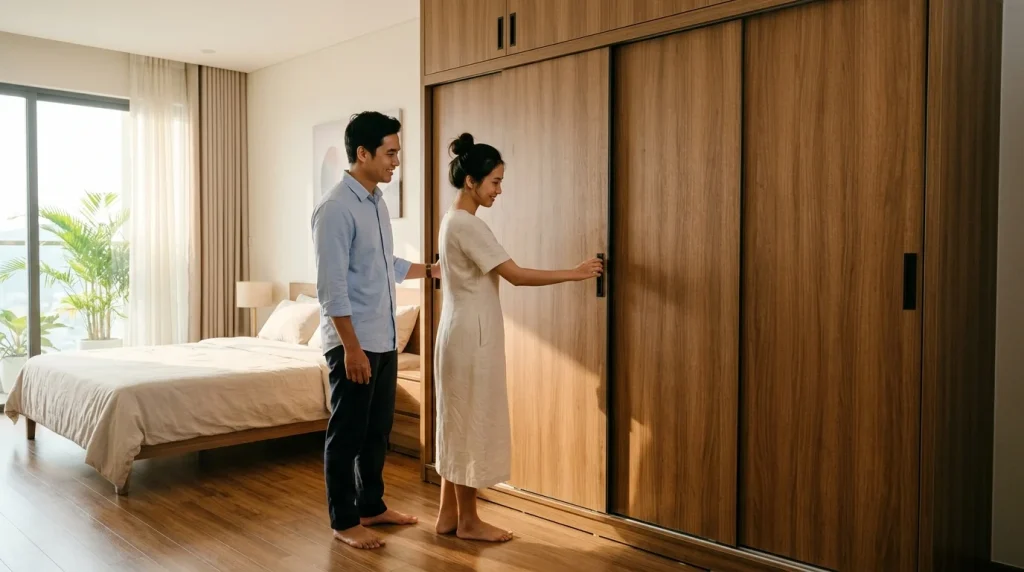 3 Sai Lầm Hay Mắc Phải Khi Thi Công Tủ Quần Áo Nha Trang | Xanh - Design &Amp; Build 4 3 Sai Lầm Hay Mắc Phải Khi Thi Công Tủ Quần Áo Nha Trang - Tủ Cánh Lùa – Giải Pháp