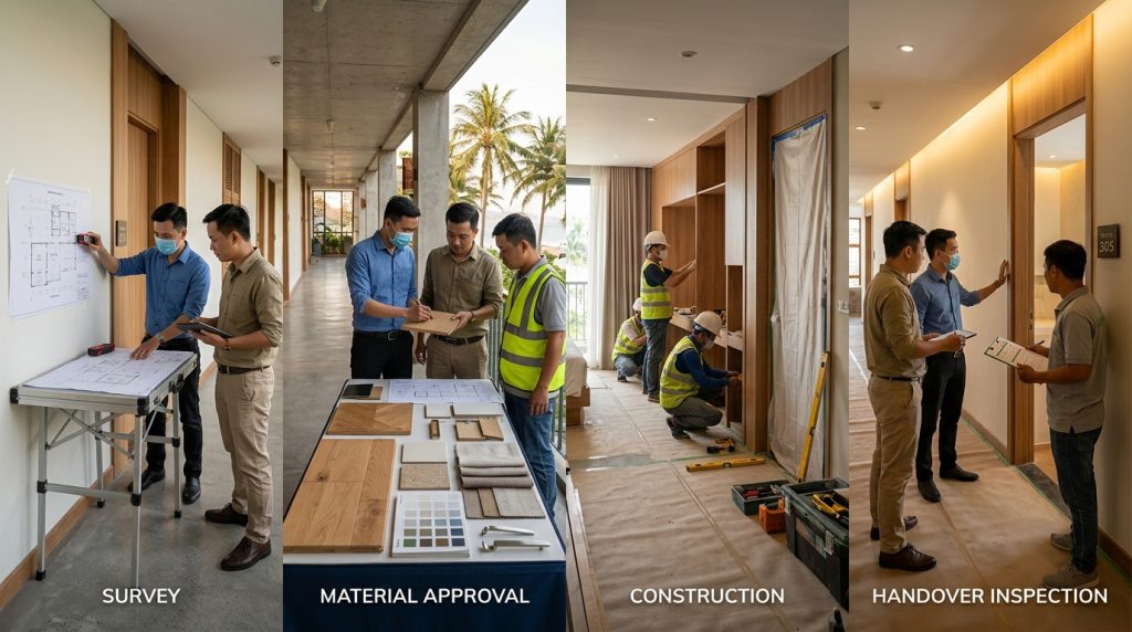 Dịch Vụ Sửa Chữa Cải Tạo Khách Sạn Trọn Gói Tại Nha Trang | Xanh - Design &Amp; Build 4 Dịch Vụ Sửa Chữa Cải Tạo Khách Sạn Trọn Gói Tại Nha Trang - Giải Pháp Thi Công Trọn Gói Khách Sạn Nha Trang – Bí Quyết Giữ Chân Khách | Xanh - Design &Amp; Build