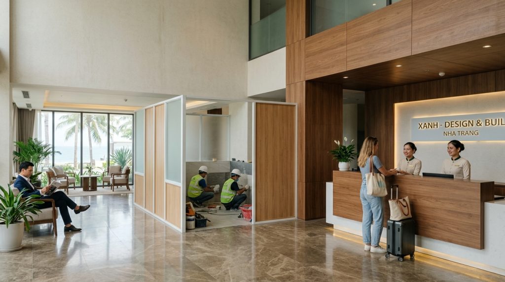 Dịch Vụ Sửa Chữa Cải Tạo Khách Sạn Trọn Gói Tại Nha Trang | Xanh - Design &Amp; Build 2 Dịch Vụ Sửa Chữa Cải Tạo Khách Sạn Trọn Gói Tại Nha Trang - Tại Sao Cải Tạo Khách Sạn Nha Trang Gấp Mà Vẫn Đảm Bảo Vận Hành? | Xanh - Design &Amp; Build