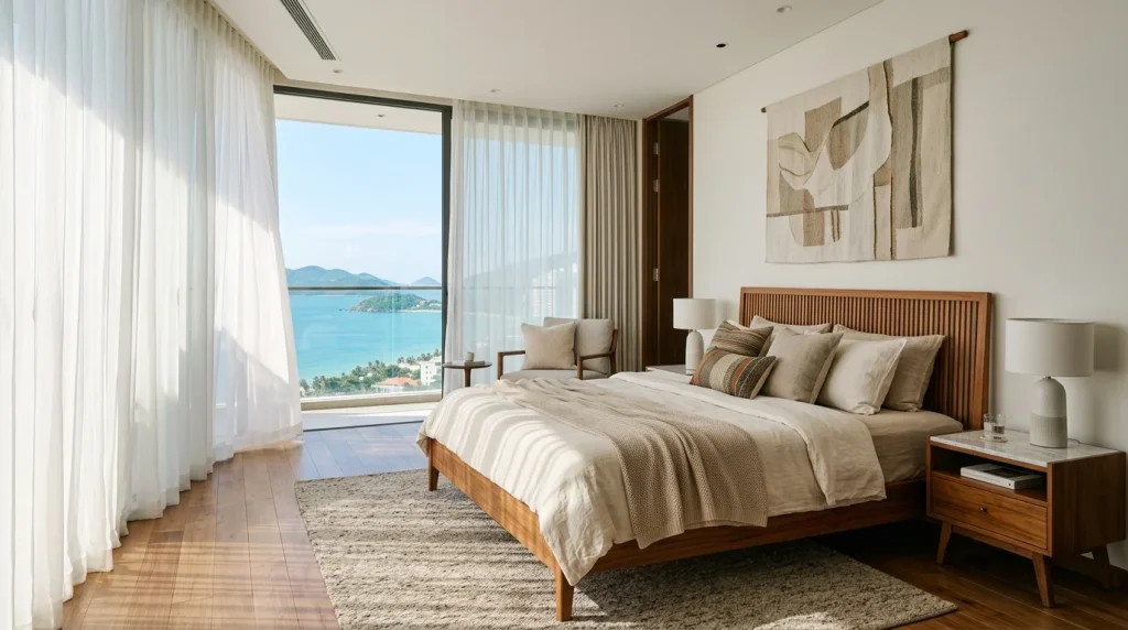 Gia Công Giường Ngủ Gỗ, Nội Thất Trọn Gói Tại Nha Trang | Xanh - Design &Amp; Build 8 Gia Công Giường Ngủ Gỗ, Nội Thất Trọn Gói Tại Nha Trang - 5. Xu Hướng Giường Ngủ Hiện Đại Nha Trang: Đẳng Cấp Từ Sự Tinh Tế | Xanh - Design &Amp; Build
