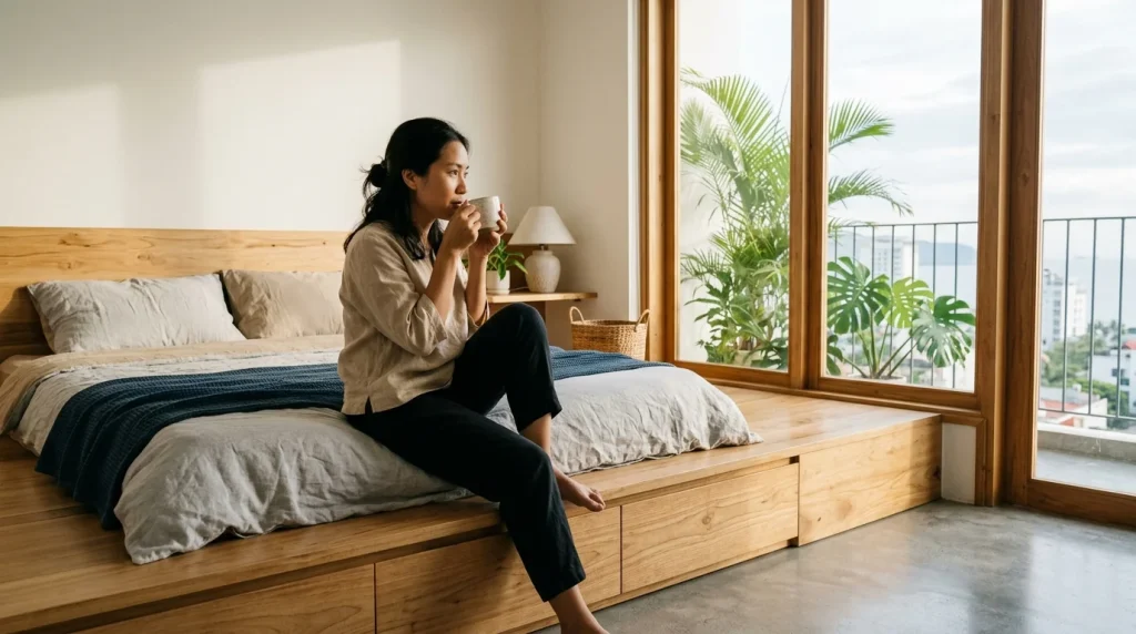 Gia Công Giường Ngủ Gỗ, Nội Thất Trọn Gói Tại Nha Trang | Xanh - Design &Amp; Build 6 Gia Công Giường Ngủ Gỗ, Nội Thất Trọn Gói Tại Nha Trang - 4. Giải Pháp Xanh: Kiến Tạo Giường Ngủ Riêng Biệt &Amp; Bền Vững Cho Gia Chủ Nha Trang | Xanh - Design &Amp; Build