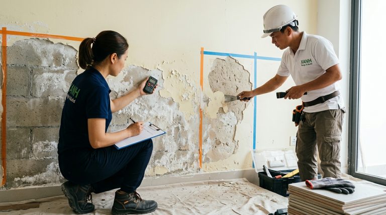 Hướng Dẫn Cách Xử Lý Tường Bị Muối Hóa Triệt Để Nhất - Chuẩn Bị Gì Trước Khi Xử Lý Tường Bị Muối Hóa? | Xanh - Design &Amp; Build
